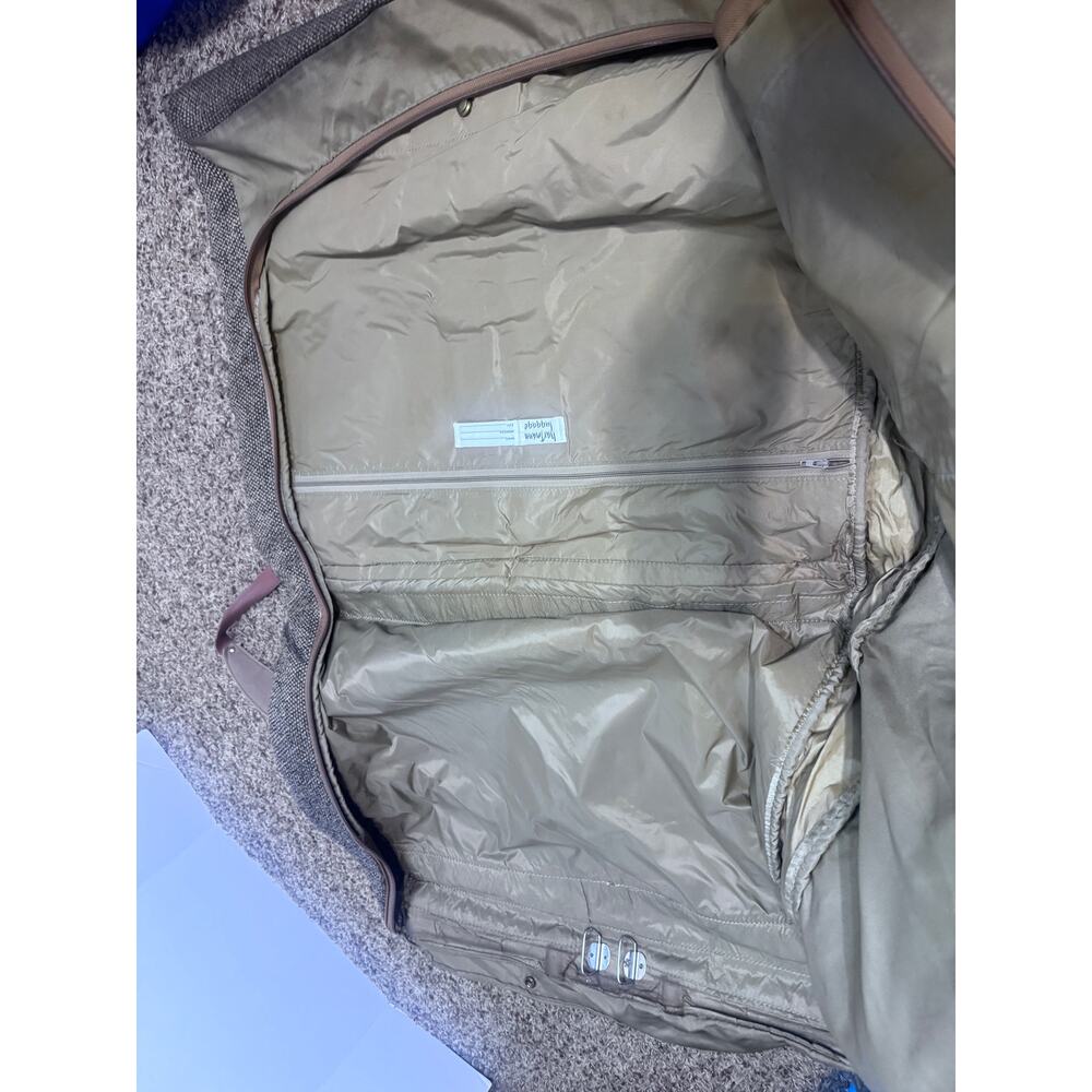 Vintage Hartmann luggage garment bag Hanging Travel tweed & brown leather - Picture 9 of 12